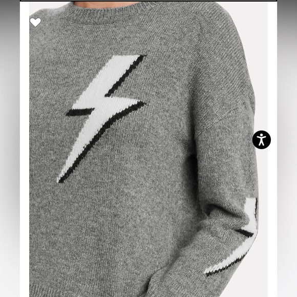 Rails, grey sweater with white and navy lightning bolts - Picture 2 of 5